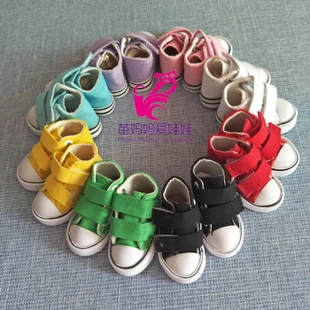 Yeni Varış 7.5 cm Bebek Ayakkabıları Tuval Mini Oyuncak Ayakkabı Bjd Rus Kumaş Bez DIY Bebek Sneackers