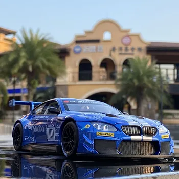 1: 24 BMW M6 GT3 Le Mans alaşım yarış araba modeli Diecasts Metal oyuncak spor araba Modeli simülasyon ses ışık koleksiyonu hediye F122