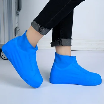 Yağmur çizmeleri Su Geçirmez Ayakkabı Kapağı Silikon Unisex Açık katı Su Geçirmez Kaymaz kaymaz Aşınmaya Dayanıklı Yeniden Kullanılabilir Ayakkabı Kapağı