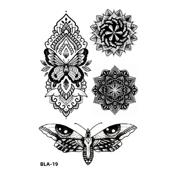 Lotus Çiçeği / Kelebek / Kaplan Su Geçirmez Geçici Dövmeler Etiket Dövme Çiçek Vücut Sanatı sahte dövme kol dövme