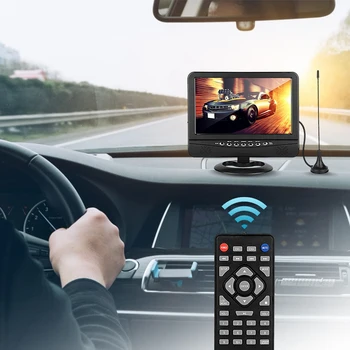 9.5 inç Taşınabilir Araba Analog TV 3D Araba radyo Multimedya Video Oynatıcı DVD Televizyon Oynatıcı Geniş Görüş Açısı TV Analog ABD Plug