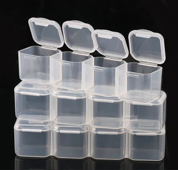 1 adet plastik 28 yuvaları tırnak saklama kutusu nail art organizatör rhinestone takı toz boncuk pullu vitrin konteyner