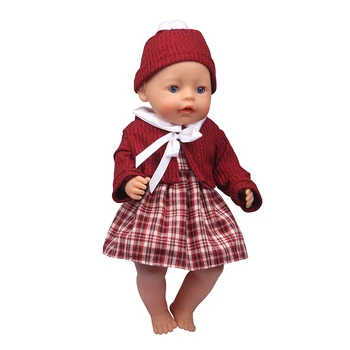 Noel Kostüm 18 İnç Bebek Sıcak Bebek Kazak Şapka Kıyafet Etek 43 cm Yeni Doğan Bebek Bebek Çocuk doğum günü hediyesi