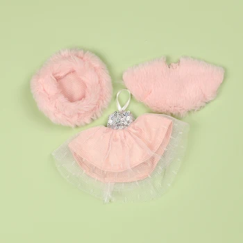 Bebek Pijama Giyim düğün elbisesi Kıyafetler El Yapımı Seans Kazak Ceket Elbise İçin 5-6 inç Mini Kız Bebek, Obitsu 11 BJD Bebek