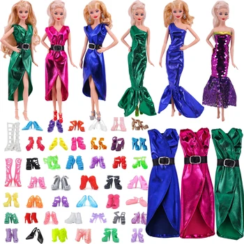 Barbie Deri Elbise + rastgele Vermek 1 çift ayakkabı 11.5 inç Barbie Bebek ve 1/6 BJD Blythe Asil Akşam Yemeği Parti Elbise, Kız Hediye