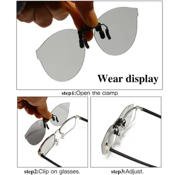 LongKeeper Klasik Polarize güneş gözlüğü üzerinde klip Kadın Erkek Flip Up Lens Gözlük Erkek Boy Sarı Sürüş Gözlük UV400 Ayna