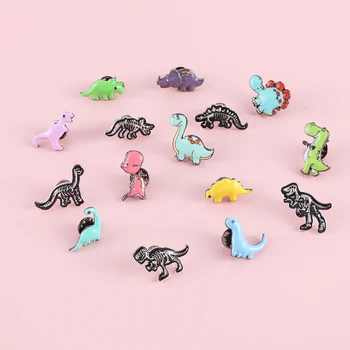 5 adet/ grup Dinozor Emaye Pin Setleri Çocuklar İçin Güzel Karikatür Dinozor Pin Broş Parkı Sevimli Çanta Şapka Gömlek Yaka Pin Çocuklar hediye