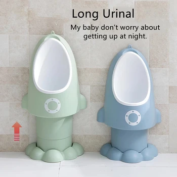3 Renk Erkek Bebek Pisuar Roket Şekli çocuk Pot Dikey Ayarlanabilir Yükseklik Duvara Monte Işemek Eğitim Lazımlık Taşınabilir Tuvalet
