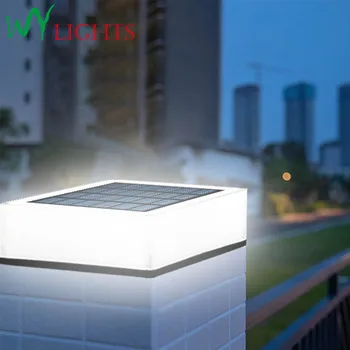 RGB LED Güneş Ayağı Fener su geçirmez açık alan aydınlatması Renkli Lamba Sütun Kafa Gece Lambası Bahçe Çit Peyzaj Dekor