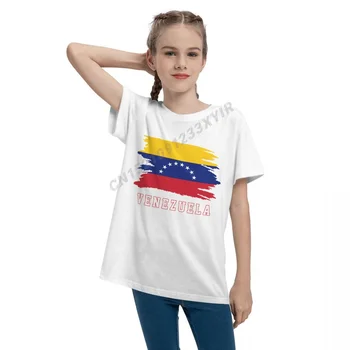Gençlik Erkek / Kız Venezuela Bayrağı Serin Venezuela Hayranları T-shirt Çocuk tişört %100 % Pamuklu T Shirt o-boyun kısa kollu Çocuk