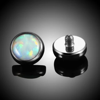 1 ADET G23 Titanyum Opal Mikro Dermal Piercing 4mm Dermal Çapa Üst Cilt Dalgıç Değiştirilebilir Üstleri Yüzey Piercing Seksi Takı