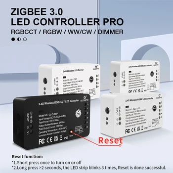 GLEDOPTO Zigbee 3.0 LED Şerit Denetleyici Sıfırlama Anahtarı RGB + CCT Pro ile Çalışmak Tuya Akıllı Yaşam SmartThings App Ses RF uzaktan kumandalı anahtar