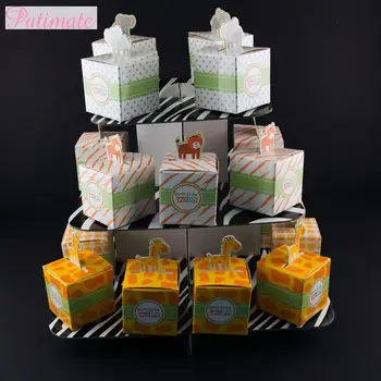 Patımate Anmial şeker kutusu Doğum Günü Süslemeleri Veya Parti Malzemeleri İçin Karikatür Kutusu hediye çantası Düğün Favor kutusu İçin Parti Dekorasyon