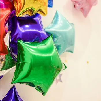 10 adet / grup 10 inç Folyo Balon kalp Düğün yıldız alüminyum Folyo Balonlar Şişme hediye Doğum Günü balon Parti Dekorasyon Topu