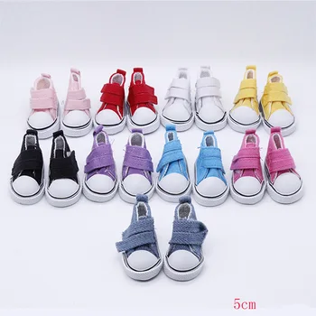 1 Çift 5cm oyuncak bebekler DIY Mini ayakkabı 1/4 Bjd Bebek için Ayakkabı kanvas ayakkabılar Rahat Bebek Aksesuarları Moda Hediyeler kızlar için
