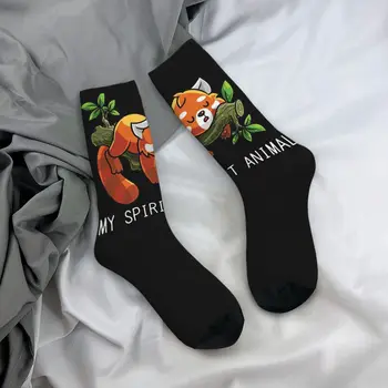 Hip Hop Retro Ruhu Hayvan Çılgın erkek çorapları Unisex Kırmızı Panda Ailurus Fulgens Sokak Stili Dikişsiz Baskılı Ekip Çorap Erkek Hediye
