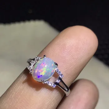 Doğal opal kadın yüzükler değişim yangın renk gizemli 925 gümüş ayarlanabilir boyutu
