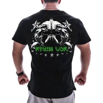 Yaz Spor Salonu Spor T Shirt Kaslı Adam 3d Baskılı erkek tişört Nefes Üstleri Hafif Spor Hızlı Kuru Kısa Kollu