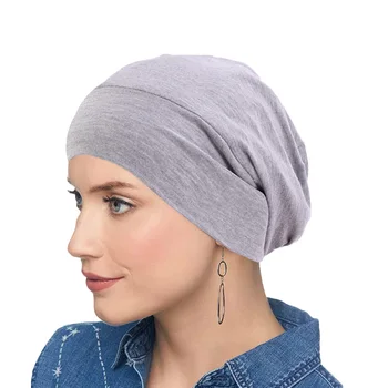 Yeni islami türban Kapaklar Kadınlar İçin bambu elyaf Katı Pamuk Turbante Mujer Kemo Şapka Kaput başörtüsü Başörtüsü Türban Saç dökülmesi