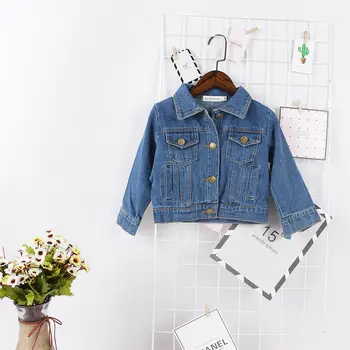 PUDCOCO Yürüyor Çocuk Kız Denim Jean Sonbahar Ceket Düğme Ceket Dış Giyim Dış Giyim Tops 1-6Y Destek toptan