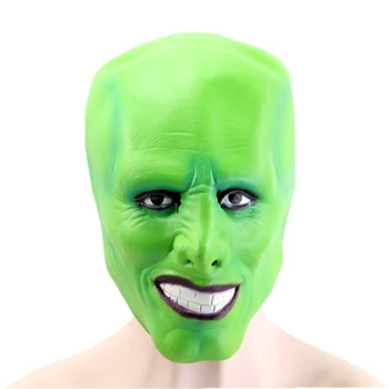 Cadılar bayramı Jim Carrey Filmler Maske Cosplay Yeşil Maske Kostüm Yetişkin süslü elbise Yüz Cadılar Bayramı Masquerade Parti Maskesi