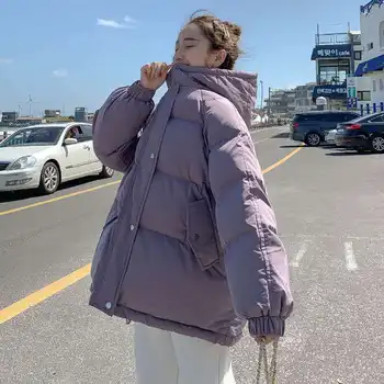 Yeni Kalın pamuk kapitone ceket Pamuk kapitone ceket kadın Kore Versiyonu Gevşek Aşağı Öğrenci Ekmek Ceket Kış Ceket