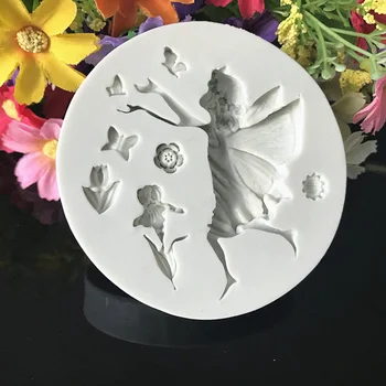 Silikon kalıp Kız Kelebek Pişirme Dekorasyon Araçları DIY Çiçek Kek Çikolata Şeker Tatlı Fondan Kalıpları Aksesuarları