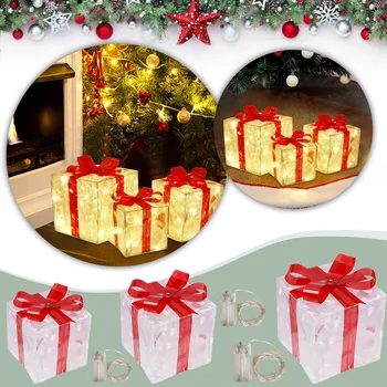 Led peri ışıkları Parlayan Hediye Kutusu Dize Tatil Açık noel çelengi Düğün Parti Dekorasyon Noel Glow Süs