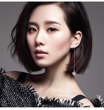 Kore Kar Armut Küpe Kadınlar İçin Kız Yıldız Çiçek Boncuklu Uzun Püskül Küpe Kristal Asimetri Kulaklar Charm moda takı