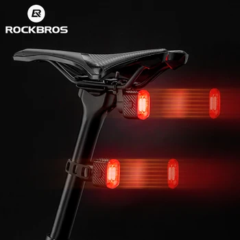 ROCKBROS akıllı bisiklet fren lambası IPx6 arka lambası Tip-C Bisiklet kuyruk arka ışık otomatik durdurma LED sürme uyarı güvenlik bisiklet ışık