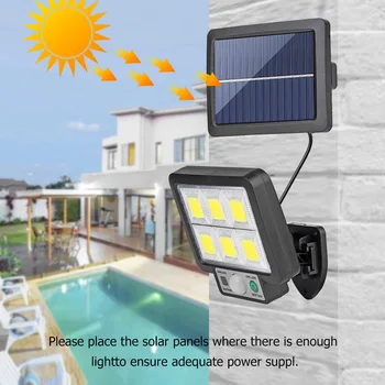 LED güneş lambası 3 modu su geçirmez hareket sensörü bölünmüş duvar lambaları açık güvenlik sokak aydınlatma güneş duvar ışık bahçe için