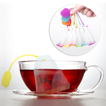 1 adet Mutfak Aksesuarları Çay Süzgeçler ve Çay Demlik Gıda Sınıfı Silikon Süzgeç Çanta Kahve Gevşek Yapraklar Demlik Teaware
