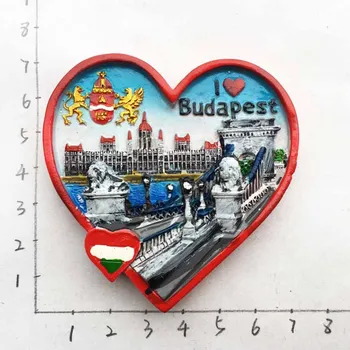 Buzdolabı mıknatısı Seyahat Hatıra Macaristan Budapeşte Landmark Zincir Köprü Parlamento Binası Budapeşte Koleksiyonu Buzdolabı mıknatısı
