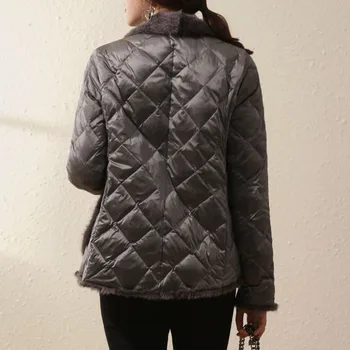 Kadın Moda Aşağı Pamuk Sıcak Ceket Kadın Kış Üst Kürk Dikiş Pamuklu Giysiler 2023 Bayanlar Zarif Yeni Kalın Ceket OK1047