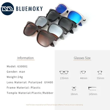 BLUEMOKY Polarize Güneş Gözlüğü Erkekler Vintage Kare UV400 güneş gözlüğü Çerçeve Yeni Stil Marka Tasarım Erkek Sürüş Gözlük