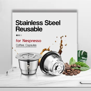 Doldurulabilir kahve kapsül Nespresso için espresso krem filtre Paslanmaz çelik kaşığı Manuel öğütücü Yeniden kullanılabilir ben Cafilas