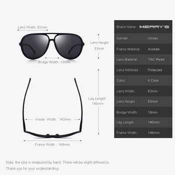 MERRYS tasarım Erkekler Klasik Pilot Polarize Güneş Gözlüğü Hafif Çerçeve 100 % UV Koruma S8510