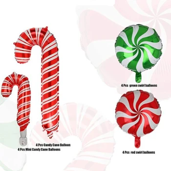 Noel baston şeker Folyo Mylar Balonlar Büyük Noel Doğum Günü Partisi Dekorasyon Malzemeleri fotoğraf arka fonu Kırmızı Ve Beyaz Yeşil Tatlı C