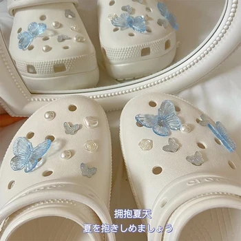 Tasarımcı Croc Charms DIY Takunya Sandalet Toka Moda Çiçek Kelebek Kız Ayakkabı Süslemeleri Crocs Kadın Ayakkabı Aksesuarları