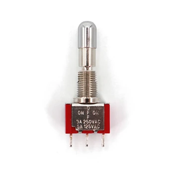 1 Adet SH T8014-LK Yuvarlak Üst Kilitleme Kolu SPDT 3Pin Mini Geçiş Anahtarı ON-OFF-ON Muhafaza 3 Pozisyon