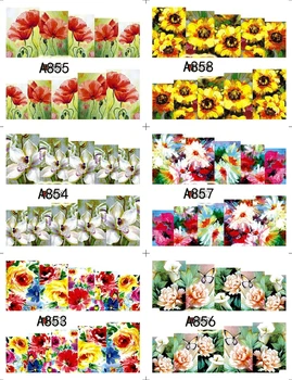 12 levhalar güzellik su transferi tırnak etiketler çıkartmaları nail art ipuçları süslemeleri manikür malzemeleri araçları çiçek tasarımları 85364
