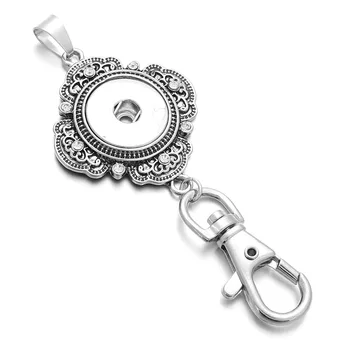 Yapış takı anahtar zincirleri Kordon anahtarlıklar Gümüş Renk Kolye Takı Fit 18mm 12mm Snap Düğmesi Hediye Erkek kadın Takı ZF011
