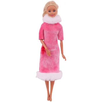Barbie Elbise Noel Kostümleri Peluş Elbise Bayan Ziyafet Giyim Ceket 1/6 BJD oyuncak bebek giysileri Aksesuarı 30cm Barbie Bebek Kız Hediyeler