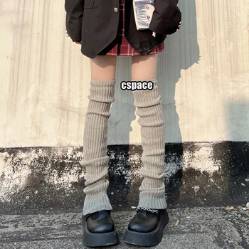 70cm Diz Japon JK Üniforma bacak ısıtıcıları Kore Lolita Kış Kız Kadın Örgü Çizme Çorap Kazık Çorap Ayak ısınma kapağı