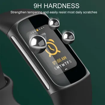 3-1 Adet 9D Kavisli Koruyucu Cam Fitbit Şarj İçin 5 Cam Yumuşak Elyaf Ekran Koruyucu Charge5 akıllı Bilezik İzle Güvenlik Filmi