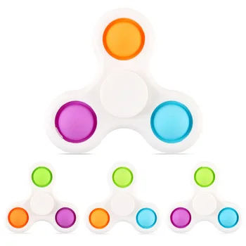 Poped stres oyuncakları Yeni Egzotik Dekompresyon Üç parmak Fidget Spinner Pop İtme Kabarcık Müzik ABS Silikon Spinner Çocuk Oyuncak Hediye