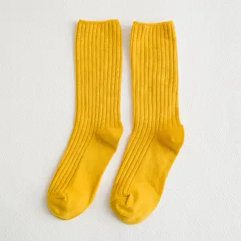 1 Çift Yün Çorap Yüksek Elastik Kazık Çorap Sonbahar Kış Uzun Tüp Örgü Kazık Çorap