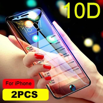 2 ADET 10D Koruyucu Cam iPhone 11 12 Pro Max 7 6S 8 Artı XS MAX XR Cam iphone 11Pro Max Ekran Koruyucu Cam Filmi