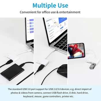 USB C USB kart okuyucu, mikro SD TF kart okuyucu 3 İn 1 USB-C USB Kamera Hafıza kartı okuyucu Adaptörü için Yeni Pad Pro MacBook