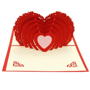 Aşk 3D Pop UP Kartları Sevgililer Günü Hediye Kartpostal Zarf Çıkartmaları ile Düğün Davetiyesi Tebrik Kartları Yıldönümü Hediyeleri